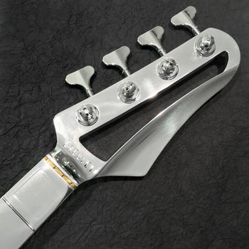 Baguley Aluminum Bass Neck - Polished Finish, Ghost Inlays